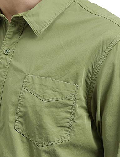Image of Breakbounce Men's Solid Slim fit Casual Shirt (SH1205 Green M)