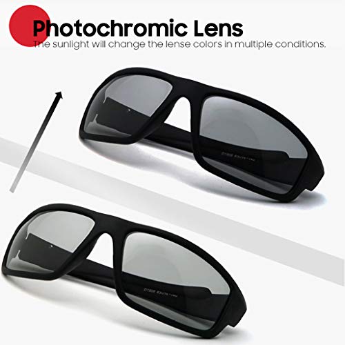 Óculos de sol esportivos fotocromáticos polarizados HCYCFY para homens e mulheres, proteção UV, segu