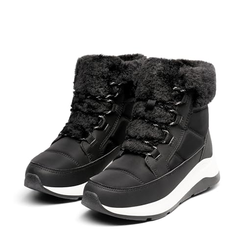 Image of DREAM PAIRS Women's Outdoor Winter Snow Boots | Women Winter Snow Boots, Faux Fur Waterproof Ankle Booties, Zaylee Ladies Slip Resistant Sole Comfortable Short Boots Outdoor