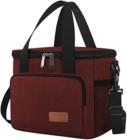 Femuar Lunch Bags for Women/Men, Insulated Lunch Bag for Work Office Picnic - Lunch Cooler Bag Leakproof Lunch Box with Adjustable Shoulder Strap - Red