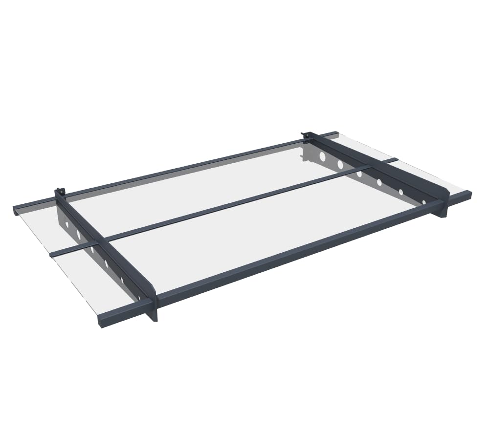 WESTMANN Auvent en métal Cola 150, acier revêtu par pulvérisation et aluminium, panneaux en polycarbonate transparent, anthracite, résistant aux intempéries et facile d'entretien, montage facile avec