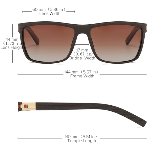 Image of Blue Square Sunglasses for Men Polarized UV Protection Driving XL Wide Face Big Sun Glasses Shades Retro 70s Trendy