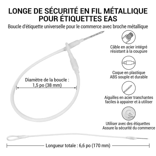 Cordon de securite EAS 17cm pour etiquette antivol de vetements - 2