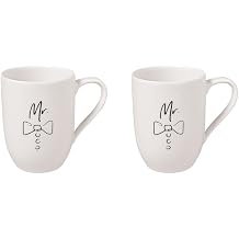 Villeroy & Boch Statement Mug Set Mr & Mr, 2-Piece Porcelain Mug Set, 290 ml, Gift Packaging, Perfect for Couples, Gift for Weddings