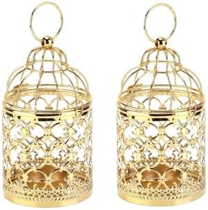 2 peças de castiçais decorativos para gaiolas de pássaros, c...