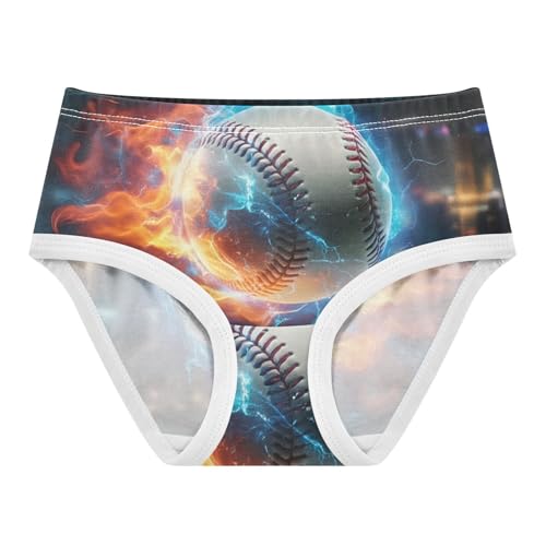 Cotton Girls Underwear Toddler Baseball Blue Red Flames Night Cute Panties Girl Animals Kids Briefs Undies 2t