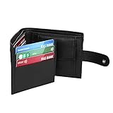 RAS Mens Soft Smooth Genuine Leather Wallet With Id Card Slot and Coin Pocket 895 (Black) - Image 2