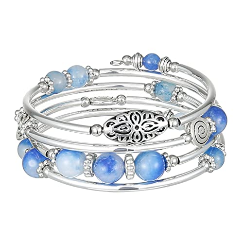 FULU AUTUMN Braccialetto rigido con perline da donna, in