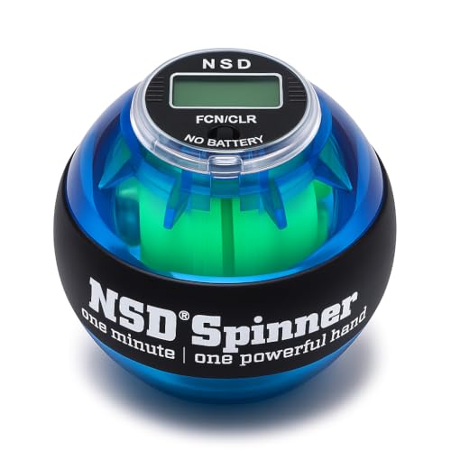 Image of NSD Essential Crystal Spinner Gyro Ball | Grip Strengthener for Forearms, Wrist & Hands | String Start Design, Up to 18,000 RPM | Portable Wrist Trainer & Workout Equipment | Ideal for Desk Workers, Athletes & Musicians