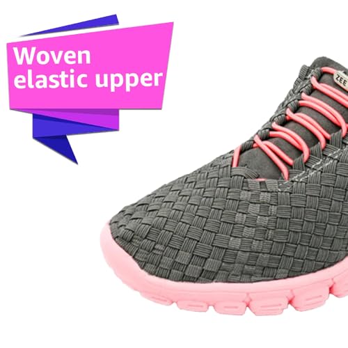 Image of Zee Alexis Women's Danielle Sneakers | Breathable Lightweight Flexible Casual Comfortable Slip-On No-Tie Elastic Laces Woven Shoes
