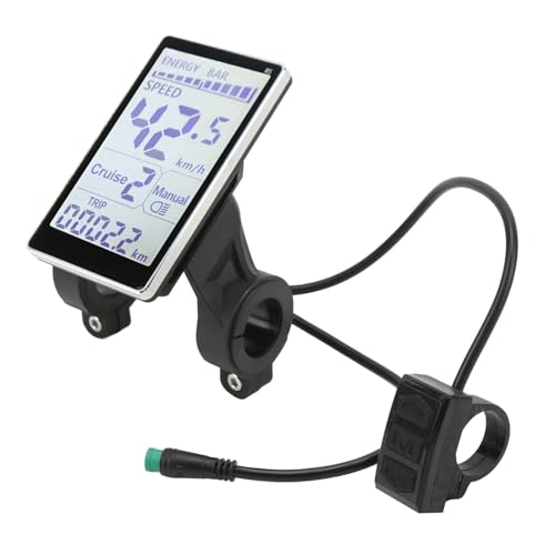 Generic Electric LCD Display, 5 Pin Waterproof Interface 24V 36V 48V 60V Universal Electric Scooter, Cycling Power Meter Display, M5 LCD Panel Screen for 31.8 22.2mm Electric Bikes, undefined