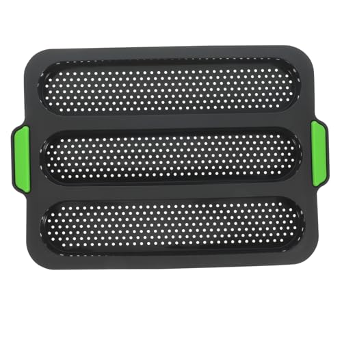 Garneck French Three-slot Bread Crisping Mold Silicone Baking Pan for Homemade Non-stick Design Deep for Artisan Bread and Hot Dogs for Home and Bakery Use