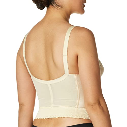 Carnival Women's Plus Size Front Closure Longline Lace Soft Cup Wire Free Bra, Champagne, 40DDD - Image 4