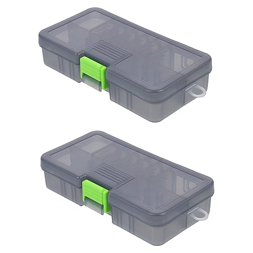 POPETPOP 2Pcs Double Sided Fishing Tackle Storage Box Portable Fishing Tools Organizer with Multiple Convenient Outdoor Use Safe Lid Design