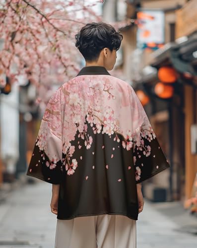 MFCT Japanese Streetwear Men's Lightweight Graphic Kimono3