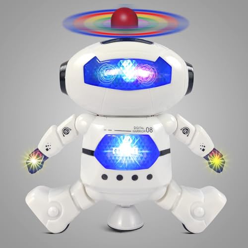 Image of LED Flashing Light and Music Toys for Kids 1+ to 5+ Year | Babies Real Actions Best Birthday Christmas Gift Indoor Fun Activities (Robot)