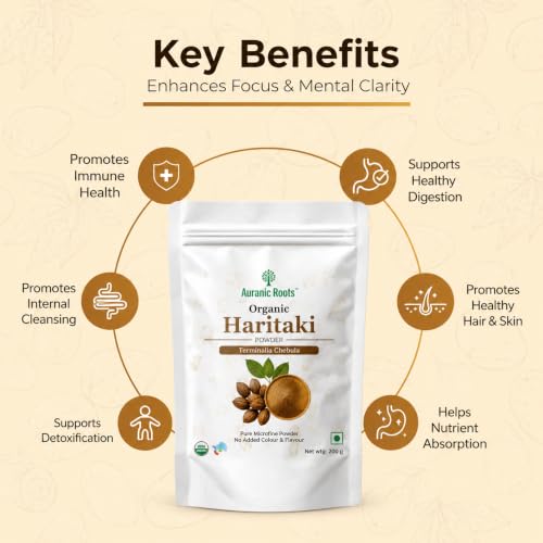 Image of Organic Haritaki Powder - Pure Terminalia Chebula - For Digestive Health, Detox and Gut Support - No Additives - 200 g | Pack of 1