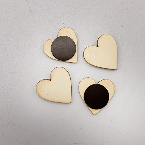 30 imanes decorativos de madera con forma de corazón miniatura 4