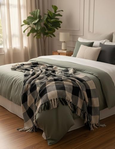 Image of Soft Throw Blanket | Used Both Indoor and Outdoor | Blanket for Living Room | Bedroom | Hall | Kids Room | Sofa and Bed or Chair Throw (Grey Natural)