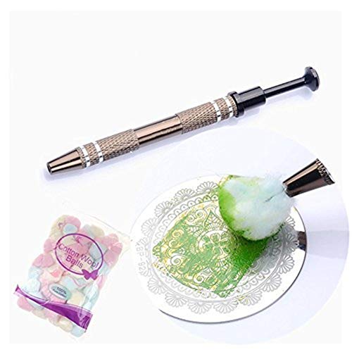 NICOLE DIARY Nail Stamping Plate Cleaner Tools Set 1pc Manicure Claw 100pcs Saver Cotton Balls Accessories Set For Nail Stamp Image Templates