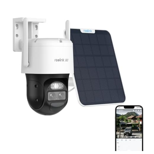 Reolink 4K PTZ Camera Solaire Exterieur WiFi sans Fil, Suivi & Zoom 8X Auto, Deux Objectif, Autonomie de 180j, Projecteurs Audio Bidirectionnel, TrackMix 4K+Panneau Solaire