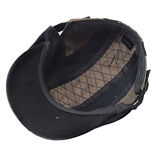 Qunson 2 Pack Men's Cotton Flat Cap Ivy Gatsby Newsboy Hat (M)