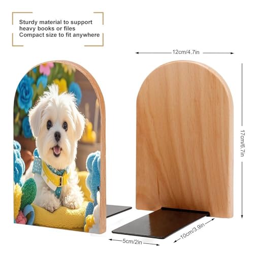 Sujetalibros de cachorro maltés resistente para evitar la caída de libros 3