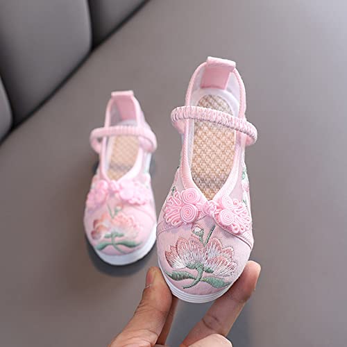 Betadog Girls Flat Bottomed Embroidered Sandals Fashionable Costume Children Performance Children Youth Cleats Size 22