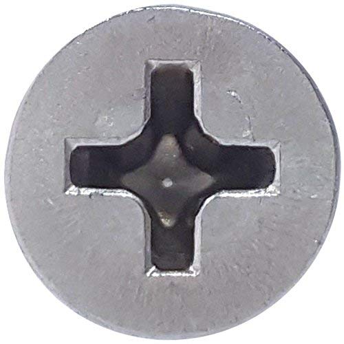 #8 x 5/8" Flat Head Wood Screws, Phillips Drive, Type 316 Marine Grade Stainless Steel, Full Thread, Bright Finish, Quantity 100 By Fastenere