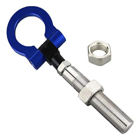 MG Pro-industry Black Front & Rear Bumper Screw on Tow Hook Kit Heavy Duty for Toyota RAV4 Yaris Camry (Blue) Cover