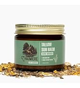 Herb-Infused Beef Tallow Sun Balm with Premium Natural Fragrance (2oz) 65g | Non-Nano Zinc, | Gra...