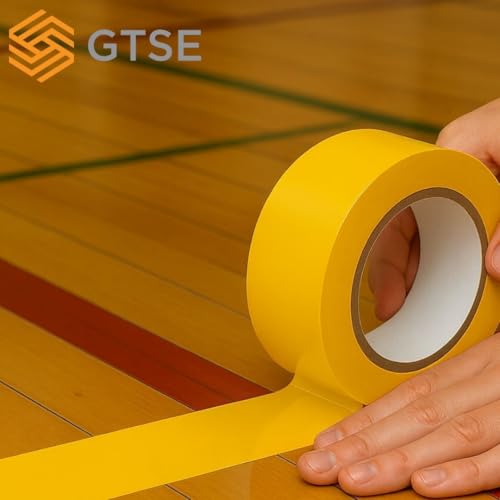 Image of GTSE - Yellow Vinyl PVC Floor Tape 2 inch x 108ft Safety Marking Tape | Safety Marking Tape for Gyms, Warehouses & Dance Floors - Durable Vinyl, High Visibility