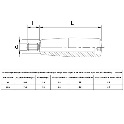 BOZONLI Clamping Handles Screw Knobs Handgrips, M8 Threaded Bakelite Carbon Steel Revolving Handle Grip 3pcs - Image 2