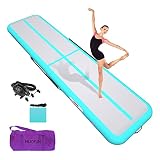 HIJOFUN Air Floor Mat 3M 4M 5M 6M Tapis de Gymnastique Gonflable avec Pompe Pratique et 10/20cm d'épaisseur Pistes d'acrobatie Piste Gonflable Air Mat pour Gymnaste Tumbling Yoga Taekwondo