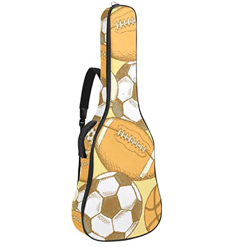 Sac à dos guitare acoustique imperméable 42.9" avec motif fleurs exotiques et organiseur