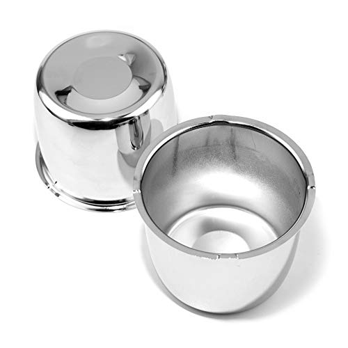 steel.frame.motor Set of 4 Push Through Center Caps 4.41\" Chrome for Trailer Truck Wheel Rims Large Vehicle