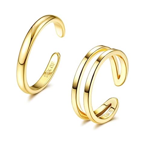 IRONBOX 14K Gold Filled Adjustable Toe Rings Cover