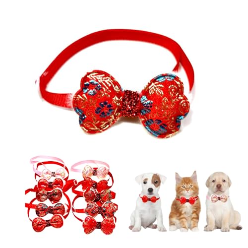 ペット用クリスマス蝶ネクタイ, 首輪 犬のフェスティバル用, 首かけアクセサリー, 多色 調節可能, ペットの襟 誕生日 ペット, 犬用 猫用チョーカー ドッグ 蝶結びネクレス, クリスマス ペットプレゼント ((スタイル1),(20〜36cm調節可能))