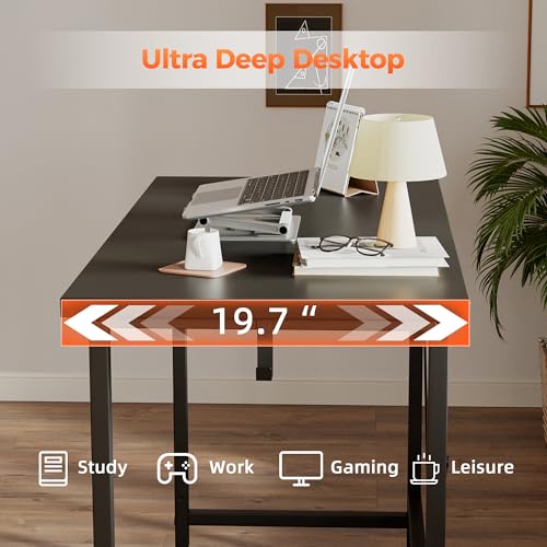 Image of Mericonia 32x20 Inch Computer Desk, 0.6 inch Thick Small Office Table | Modern Simple Style, Small Study & Writing Table for Home Bedroom Work, Black