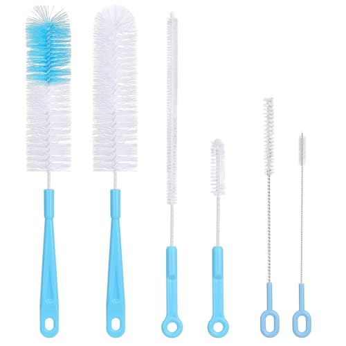 6er-Pack Flaschenbürste,Himmelblau Pfeifenreiniger Flaschenbürste Lang Aufhängbar Reinigungsbürste,Strohhalm Bürste Flaschenreiniger Reinigungsbürsten für Wasserflaschen Gläser Milchflaschen
