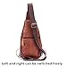 LUKZIJAES Genuine Leather Sling Bag for Men Crossbody Shoulder Chest Pack Hiking Casual Daypack Outdoor Travel Backpack (#1-Brown)