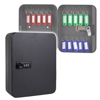 Amazon.co.jp: キーボックス 20個保管 キーケース ブラック 小型