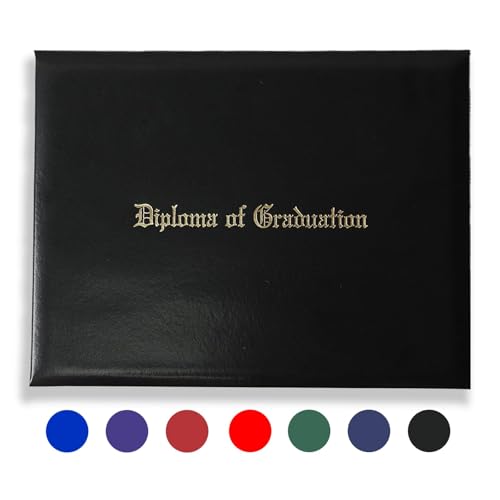 YIIOSS Diploma Holder Diploma Covers 8.5”x11” Imprinted “Diploma of Graduation”for Graduation Certifications Folder,Black,1-Pack
