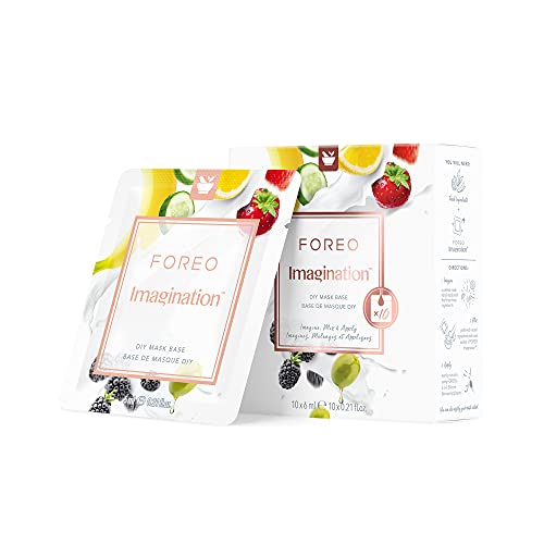 FOREO Imagination base de mascarillas caseras (10 envases de 6 ml) para todo tipo de pieles + libro de recetas mini, aumenta la absorción, hidratante y antioxidante, cruelty-free, fórmula vegana