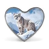 Pin de solapa de leopardo de las nieves - Broches con forma de corazón para hombre y mujer, accesorios de traje, pines de solapa esmaltados ligeros de 2,5 cm, botones para mochilas, sombreros, bolsos