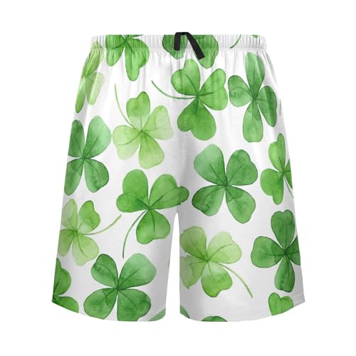 Patricks Four-leaf Clovers Mens Pajama Shorts Men's Pajama Bottoms Soft Sleepwear S