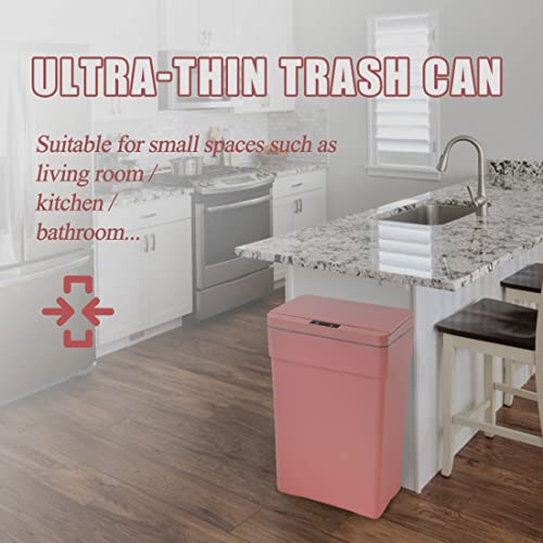 Caneca de basura rectangular rosa plástico 50 L miniatura 7