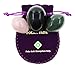 Produktbild Polar Jade Yoni Ei, Nephrit Jade Ei, Yoni Egg, Yoni-Ei, Jade Eggs, Yoni Eier Dreierset mit 3 Größen und 3 Gestein, gebohrt, Aus Nephrit, Rosenquarz und Obsidian