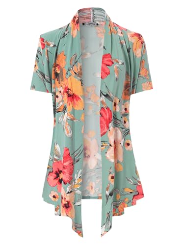 Image of MixMatchy Women's Lightweight Short Sleeve Draped Open Front Cardigan Vest