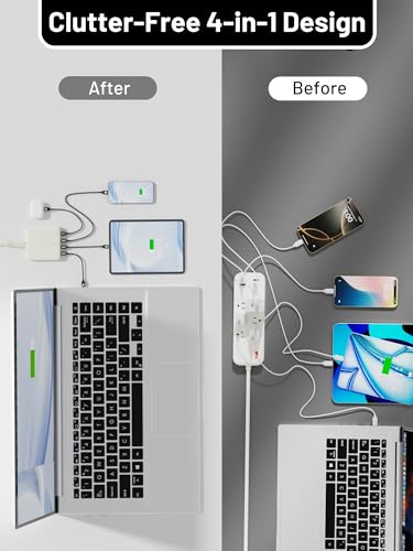 Image of USB C Charging Station Slim, 67W Max 4-Port GaN Desktop Charger